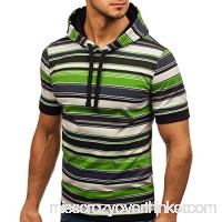 Fashion Hooded T Shirt Men Donci Vitality Sports Slim Fit Casual Running Essentials Tees Green B07QBP1V42